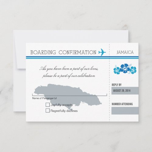 RSVP Boarding Pass TO JAMAICA