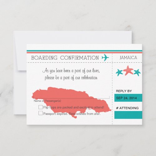 RSVP Boarding Pass TO JAMAICA