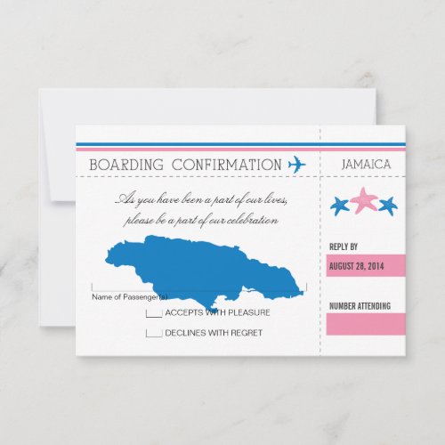 RSVP Boarding Pass TO JAMAICA