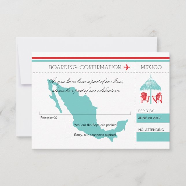 RSVP Boarding Pass TO Mexico (Front)
