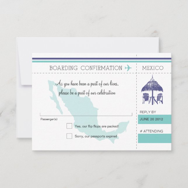 RSVP Boarding Pass TO Mexico (Front)