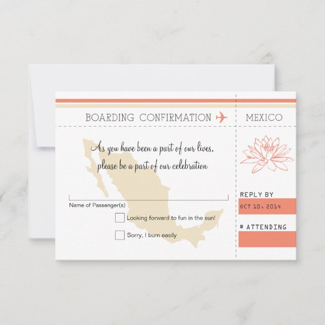 RSVP Boarding Pass TO MEXICO (Front)