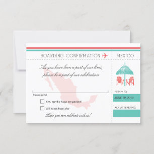 RSVP Boarding Pass TO Mexico Card
