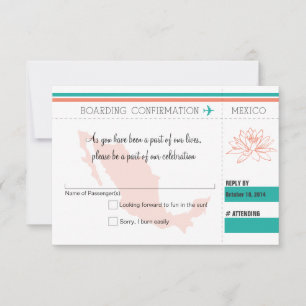 RSVP Boarding Pass TO MEXICO Card