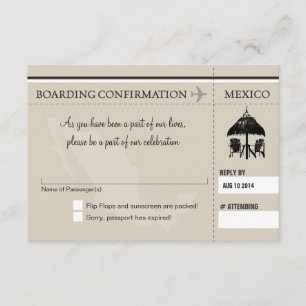 RSVP Boarding Pass TO MEXICO Card