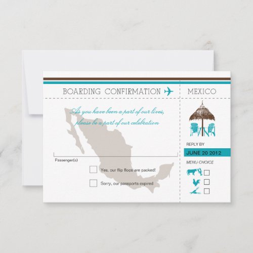 RSVP Boarding Pass TO Mexico Invitation