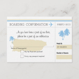 RSVP Boarding Pass TO Puerto Rico