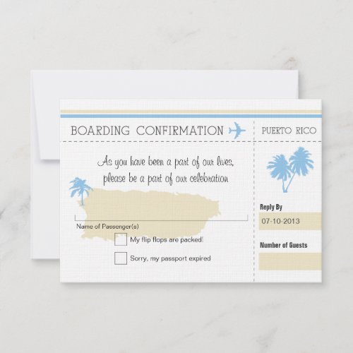 RSVP Boarding Pass TO Puerto Rico