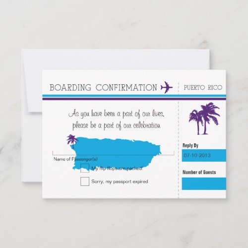 RSVP Boarding Pass TO Puerto Rico