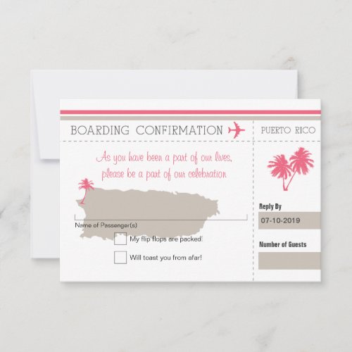 RSVP Boarding Pass to Puerto Rico