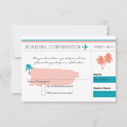 RSVP Boarding Pass TO Puerto Rico