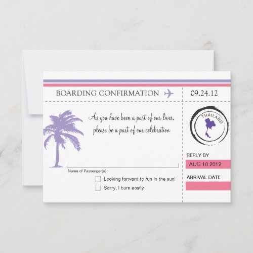 RSVP Boarding Pass TO THAILAND