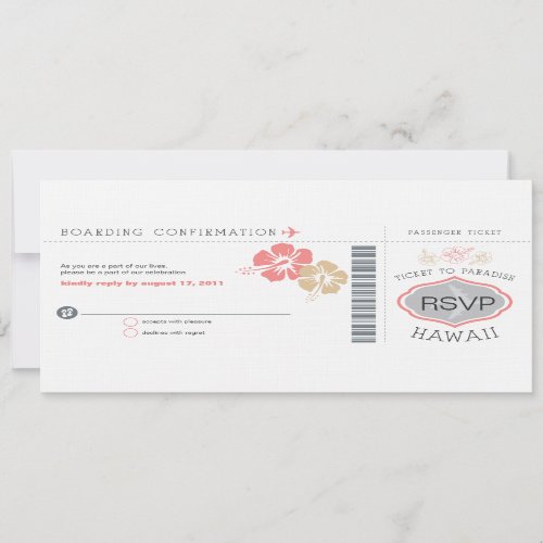 RSVP Boarding Pass Wedding