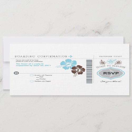 RSVP Boarding Pass Wedding