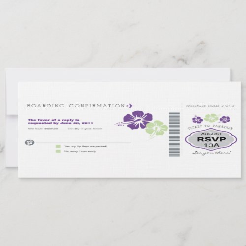 RSVP Boarding Pass Wedding