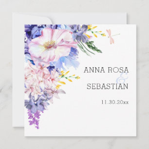 *~* RSVP Boho Flowers AR12 QR Wedding Invitation