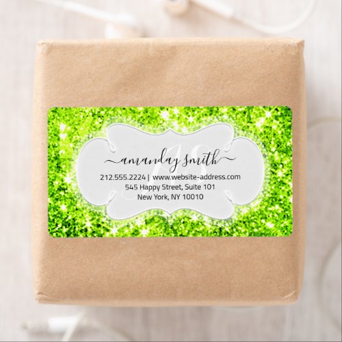 RSVP Bridal Monogram Wedding Glitter Princes Green Label