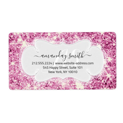 RSVP Bridal Monogram Wedding Glitter Princes Pink Label
