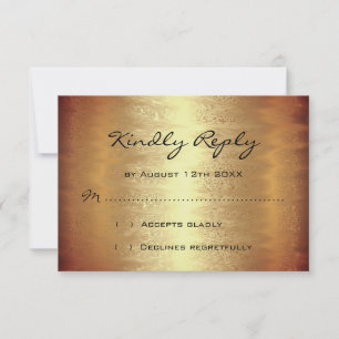 RSVP Bridal Shower Golden Foil Simply Modern Card