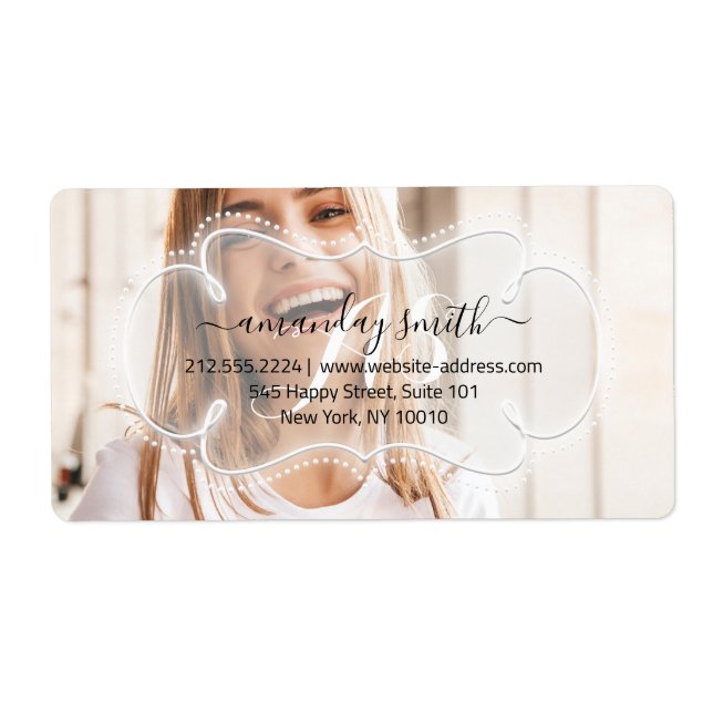RSVP Bridal Sweet Monogram Custom Photo Label (Front)