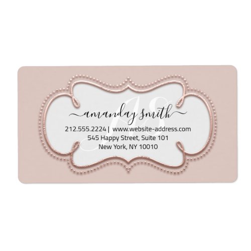 RSVP Bridal Sweet Monogram Framed  Rose Label