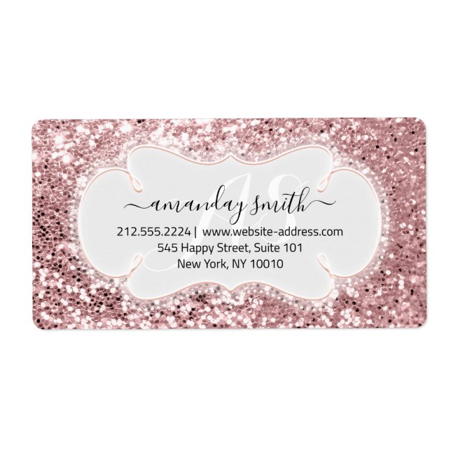 RSVP Bridal Sweet Monogram Rose Royal Frame Label (Front)