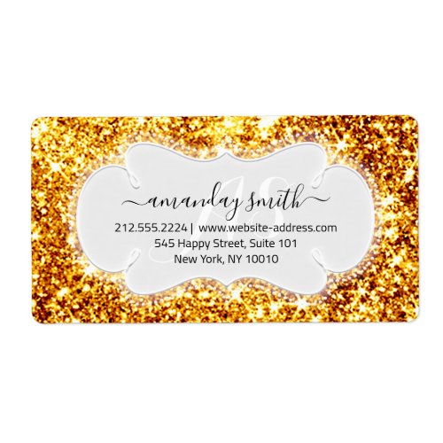 RSVP Bridal Sweet Monogram Wedding Gold Sparkly Label