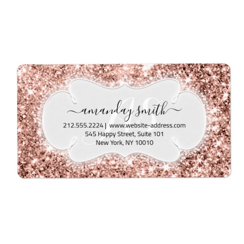 RSVP Bridal Sweet Monogram Wedding Pink Rose Label