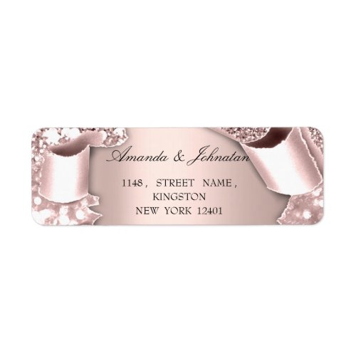 RSVP Bridal Wedding Address Rose Royal Label