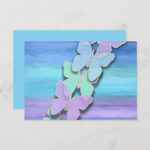 RSVP Butterfly Turquoise Purple Watercolor Invitation