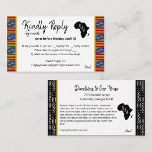 RSVP by Email and Directions Kente K48 Enclosure Card