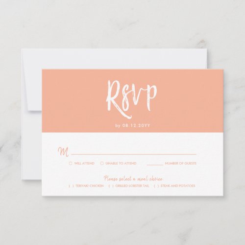 RSVP Calligraphy Soft Peach Script Style Reply Invitation