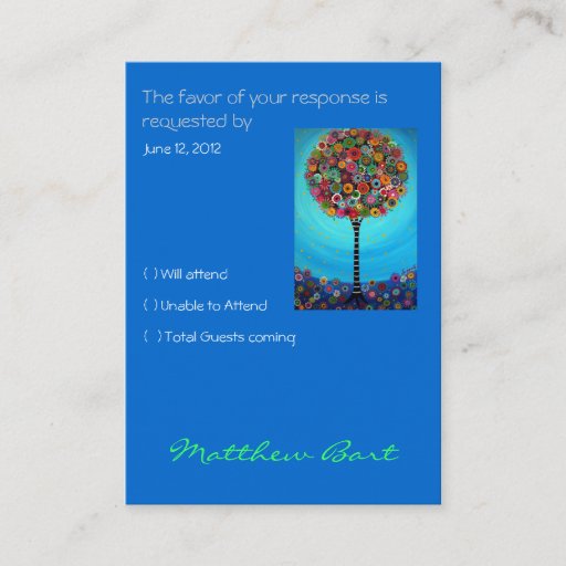 Customizable RSVP Card Business Card Template