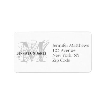 Rsvp Card Address Labels Chic Monogram by ElegantMonograms at Zazzle
