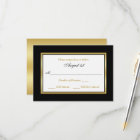 RSVP Card | Black and White | Gold
