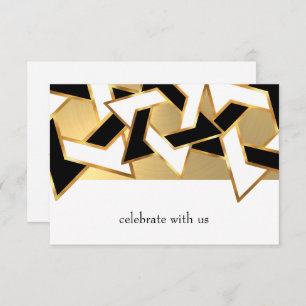 RSVP Card Black White Star of David Any Color