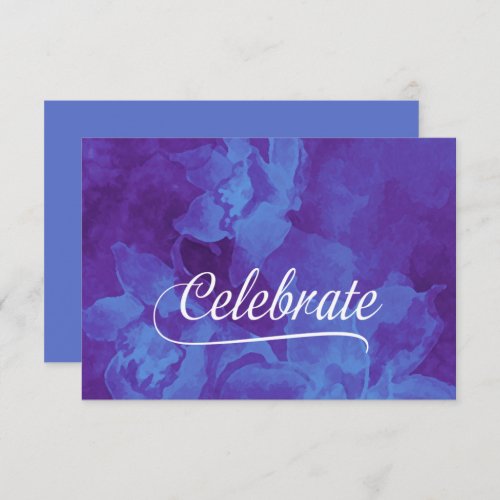 RSVP Card Blue and Purple Watercolor Flowers