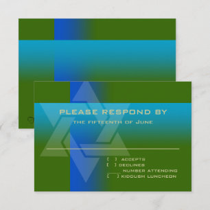 RSVP Card Blue and Turquoise on Any Color