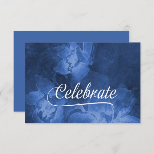 RSVP Card Blue Watercolor Flowers