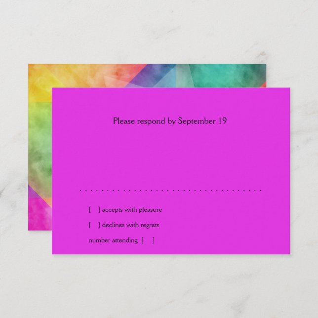 RSVP Card Color Block Watercolor Design (Front/Back)
