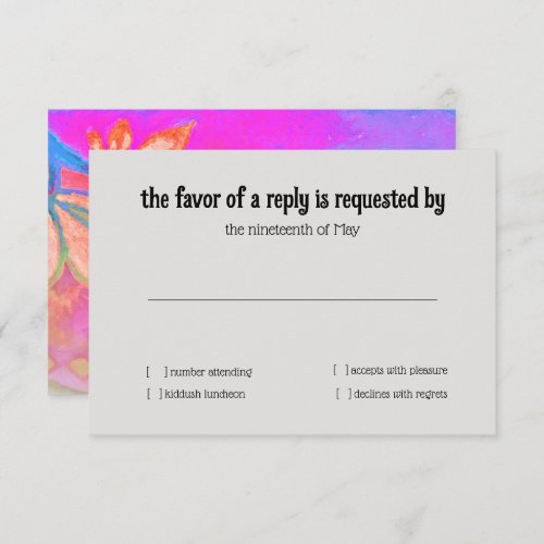RSVP Card Colorful Boho Floral Watercolor