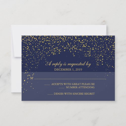 RSVP Card _ Confetti _ Navy