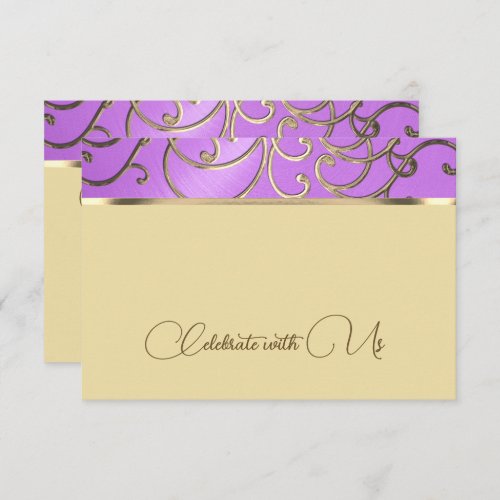 RSVP Card Elegant Orchid and Gold Filigree