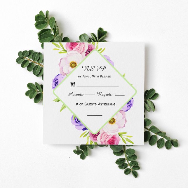 RSVP Card | Elegant Watercolor Floral Wedding (Creator Uploaded)