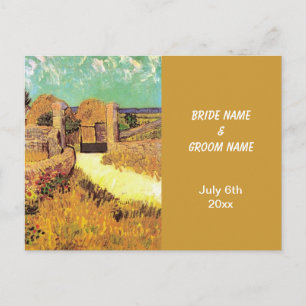 RSVP card, Farmhouse in Provence, Van Gogh Invitation Postcard