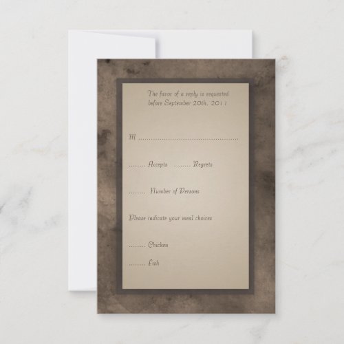 RSVP Card for Steampunk Zeppelin Wedding Set