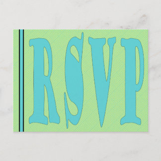 RSVP Card-GreenAqua Invitation Postcard