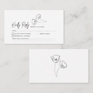 RSVP Card Insert - Minimalist Poppy Warm Wedding