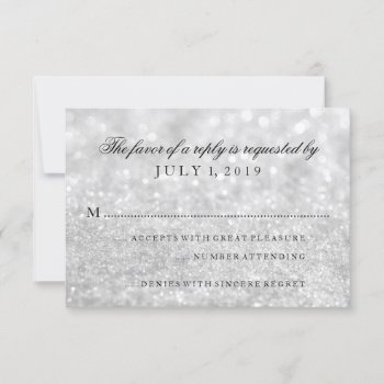 Rsvp Card - Lit Silver Glit Fab by Evented at Zazzle