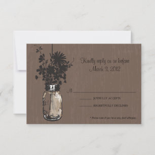 RSVP Card Mason Jar and Fireflies